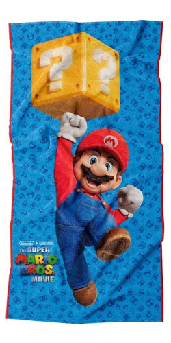 Toalla Premium Mario Jump Question - Providencia Color Azul