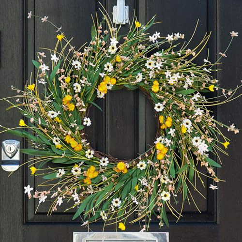 Coronas De Primavera Para Puerta, Corona Verde De Verano Soo