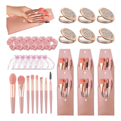 24 Pieza Brochas Cosméticas Y Set De Mini Plegables Espejos | Envío gratis