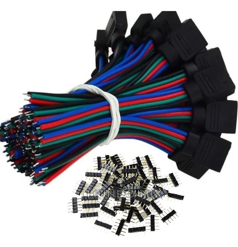 10pçs Emenda Para Fita Led Rgb 3528 5050 Rabicho E Conector