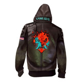 Chaqueta Con Capucha De Temática Cyberpunk En Marrón Oscuro