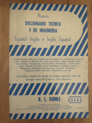 Diccionario Técnico Y De Ingeniería Español-inglés, R Guinle