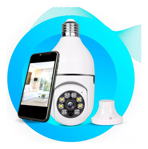 Camera Iplampada Wifi 360 Giratoria Full Hd Visão Noturna Cor Branco