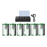 Cargador De Baterías Recargables Incluye 6 Baterias Tipo D