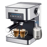 Máquina Café Espresso Espumador De Leche Antigoteo Raf R.136 Color Plateado