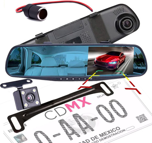 Espejo Retrovisor Universal Dvr Con Cámara De Reversa De 4 L