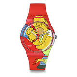 Reloj Swatch Sweet Embrace So29z120 Color De La Correa Rojo 