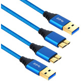 Cable De Datos Usb 3.0 A Micro Usb-b De 1.8 Mt Azul 2-pack