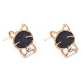 Pendientes Aros Para Mujer Gato Cristal Elegante Amor Regalo