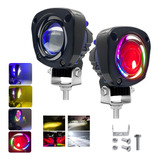 Faros Auxiliares Led Lupa Spot Luz Rgb Estroboscopia Moto