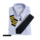 Camisa Piloto Uniforme + Corbata + Charretera + Pin Aviador