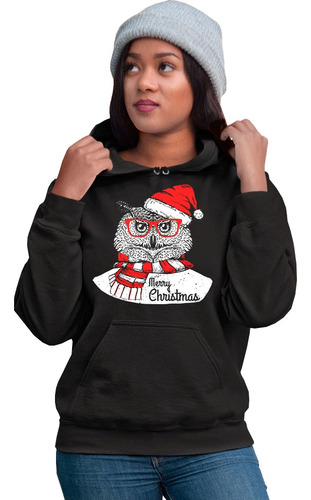 Sudadera Para Adulto Navideña De Buho Merry Christmas