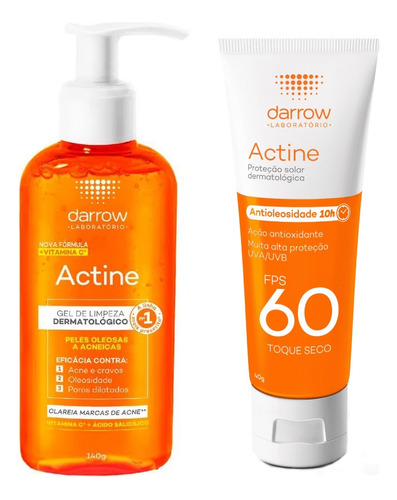 Kit Actine Gel De Limpeza 140g + Protetor Solar Facial 40g