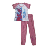 Pijama Mujer Dama Picapiedras Dino Retro Vintage Rosa/bco