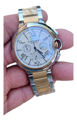 Reloj Chronograph Dial Gold Azul Diales Funcionales 