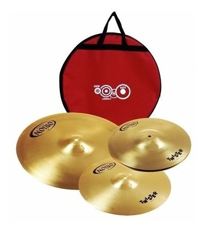 Kit Prato Bateria Orion Twister Twr75 Set 13 16 18 Com Bag