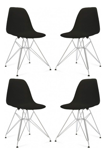 Pack 4 Silla Comedor Eames Dsw - Base Metalica