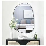 Espelho Orgânico Decorativo Borda Banheiro 100x80 Grande Cor Da Moldura Com Moldura