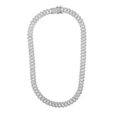 Cadena Gruesa Cubana Zirconia 50 Cm Plata 925 Hombre Mujer