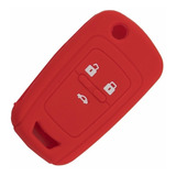 Funda Silicon Llave De Chevrolet 3 Botones En Rojo