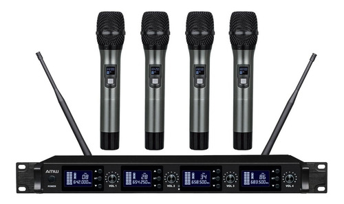 Amw Au4000 Microfone Sem Fio 4 Canais Uhf Digital + Estojo !