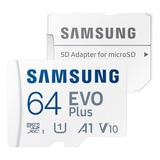 Cartão Memória Samsung 64gb Micro Sd Evo Plus 130mbs E Adapt