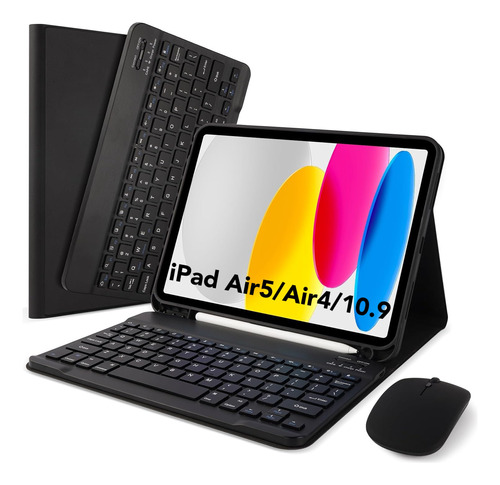 Conjunto De Teclado E Mouse Bluetooth Para Capa iPad Air 4/5