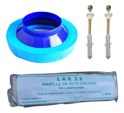 Kit Fijacion Inodoro Aro Cera + Masilla + Tornillos 