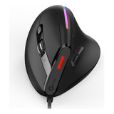 Mouse Vertical Zelotes T-50 Con Cable, 9 Teclas Rgb, Óptico