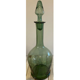 Botellon Antiguo Verde Con Tapa-32cm X 13cm