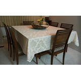 Toalha De Mesa Luxo 2 X 2 Jacquard Original 8 Lugares