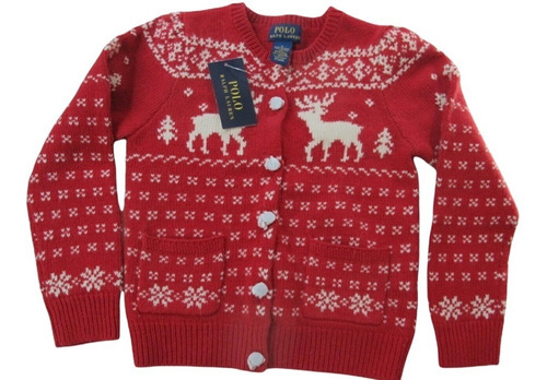 Ropa De Navidad - Sweters Navideño Ralph Lauren Rojo/renos