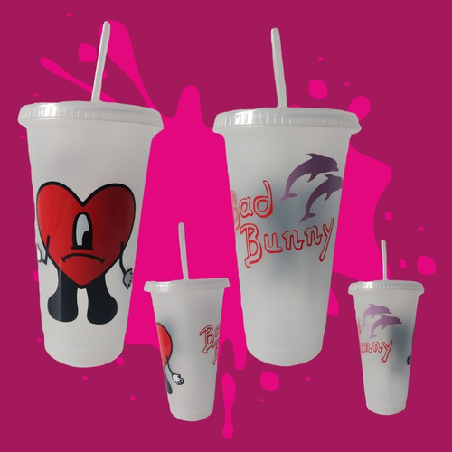 Vaso Personalizado Bad Bunny - Un Verano Sin Ti C/ Popote 3