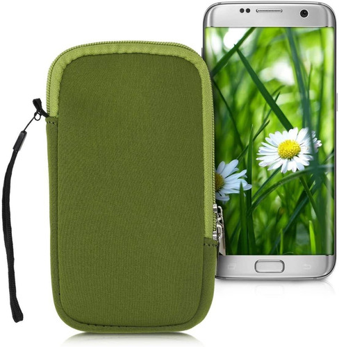 Funda Kwmobile Para Celular De Neopreno De 6.5'' Verde