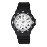 Reloj Q&q De Hombre Vr18j011y Casual By Citizen Color De La Correa Negro Fondo Blanco