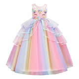 Vestido Unicornio Niña Bebe De Princesas Cumpleaños Disfraz