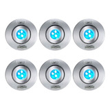 6 Refletor Hiper Led Inox Sodramar 9w Rgb Para Piscina