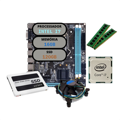Kit Upgrade Intel Core I7 Placa Mãe H61 16gb Ddr3 Ssd 120gb