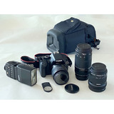 Canon Eos Rebel T2i, Telefoto , Gran Angular, Flash, Estuche