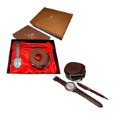 Set Hombre Correa + Esfero + Reloj Regalo Estuche 