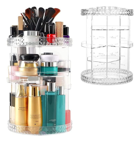 Organizador Maquillaje Gira 360* Acrílico Transp.ajustable  