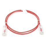 Cable De Parcheo Slim Utp Cat6  1 M, Rojo, Diámetro Reducido