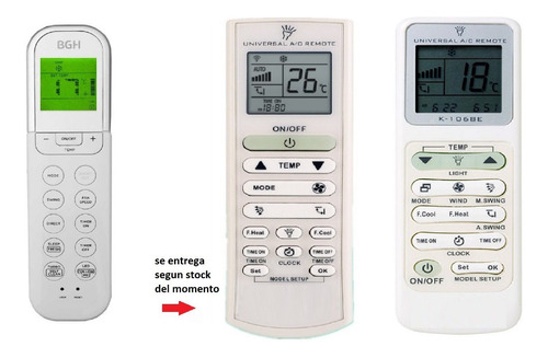 Control Remoto Para Aire Acondicionado Bgh Rg36a / Bgef Univ