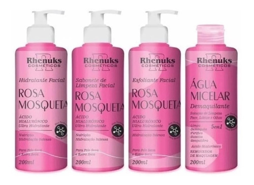 Kit Tratamento Facial Rosa Mosqueta Rhenuks - 4 Produtos
