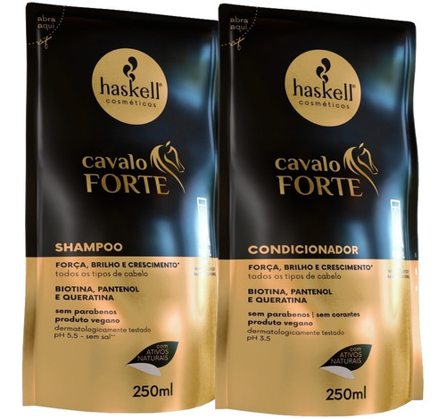 Kit Refil Cavalo Forte Haskell Shampoo+ Condicionador- 250ml