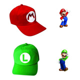 Kit Com 2 Boina Chapéu Touca Super Mario Bros  Mario & Luigi