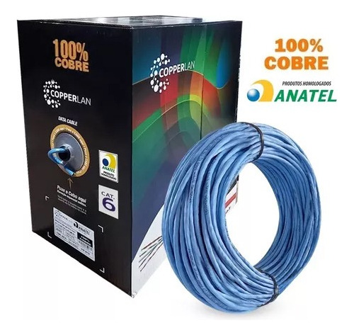 Cabo De Rede Cat6 10 Metros Ethernet Lan Giga 100% Cobre 