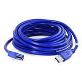Cable Extensión Usb 3.0 Macho A Hembra 5 Metros - T3620 Color Azul