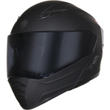 Casco Estelar Negro Mate Abatible (l) Certificado Con Luz