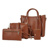 Set Of 4 Women's Shoulder Bags Cosmetic Bag Wallet